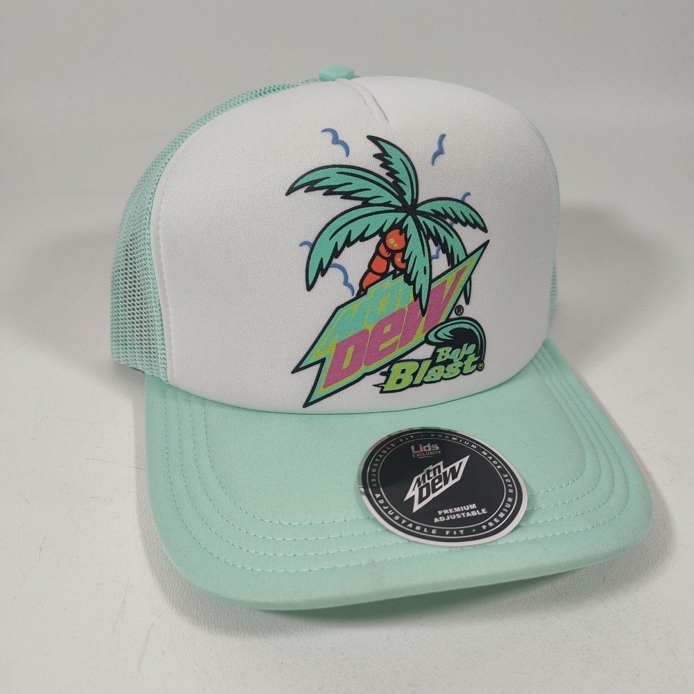 Mountain Dew Baja Blast Lids Exclusive Mtn Foam Trucker Adjustable Snapback Hat